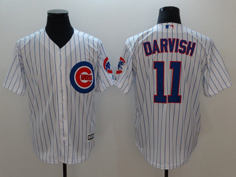 Men Chicago Cubs 11 Darvish White Game MLB Jerseys
